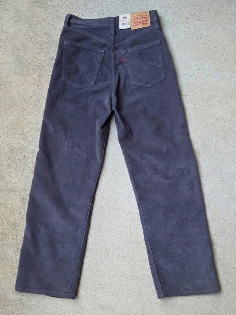 Levi's Size 26 Ribcage Straight Ankle Corduroy Pants Charcoal Grey Pearl Jeans